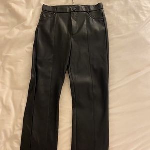 Zara leather skinny pants with zip ankles